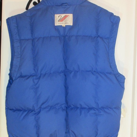 Genuine Down puffer Ski  Vest Polyester/Cotton Filling Down Feather XL Blue - Picture 9 of 9